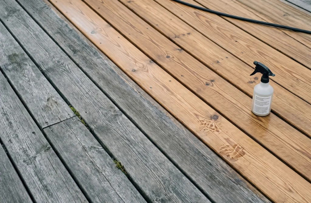 Træterrasserens — hårdttræsterrasse efter skånsom afrensning og oliering